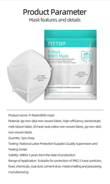50 PCS FITTOP KN95 Face Mask