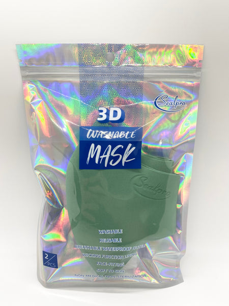 SEALPRO 3D Washable Reusable Face Mask 2-pack in one bag