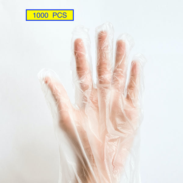 1,000 PCS Clear Transparent Plastic Disposable Gloves Food Prep, Cleaning Home US