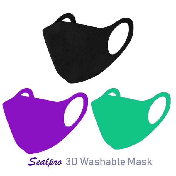 SEALPRO 3D Washable Reusable Face Mask 2-pack in one bag