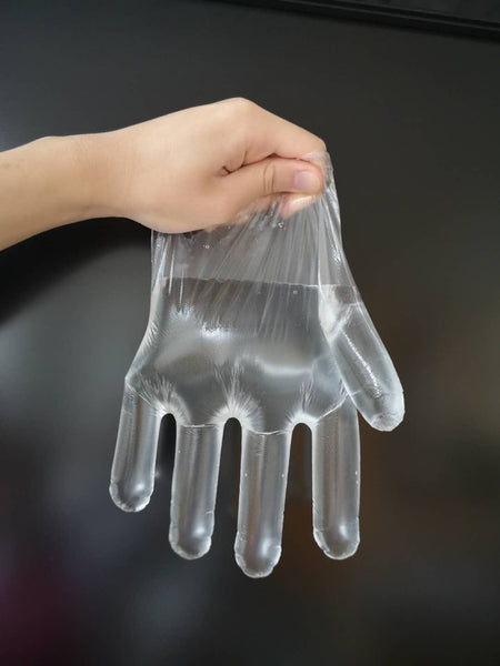 100 PCS Clear Transparent Plastic Disposable Gloves Food Prep, Cleaning Home US